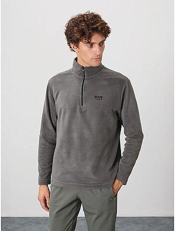 Sweat-shirt homme en maille peluche, demi-zip tommy