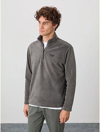 Sweat-shirt homme en maille peluche, demi-zip tommy