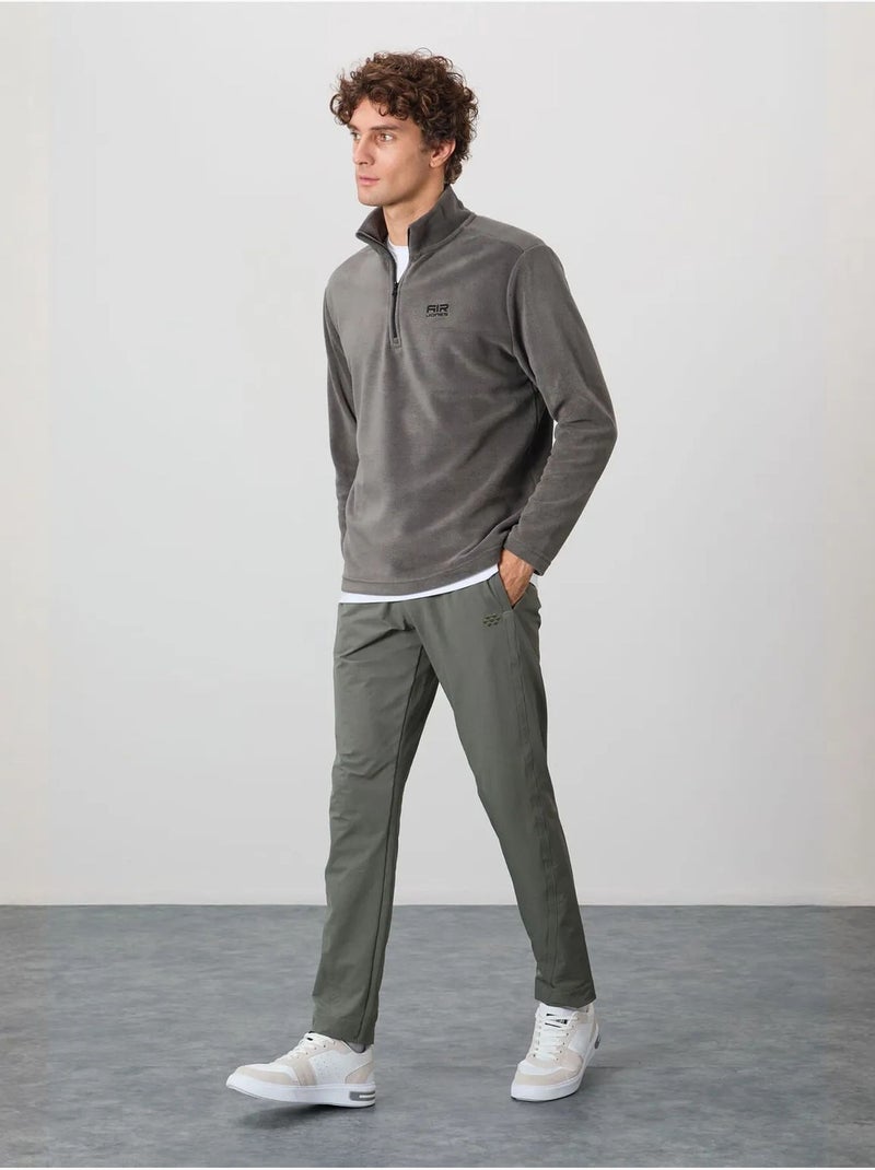 Sweat-shirt homme en maille peluche, demi-zip tommy Gris Noir - Kiabi