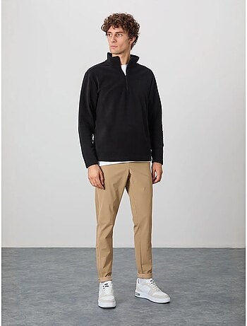Sweat-shirt homme en maille peluche, demi-zip tommy