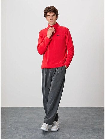 Sweat-shirt homme en maille peluche, demi-zip tommy