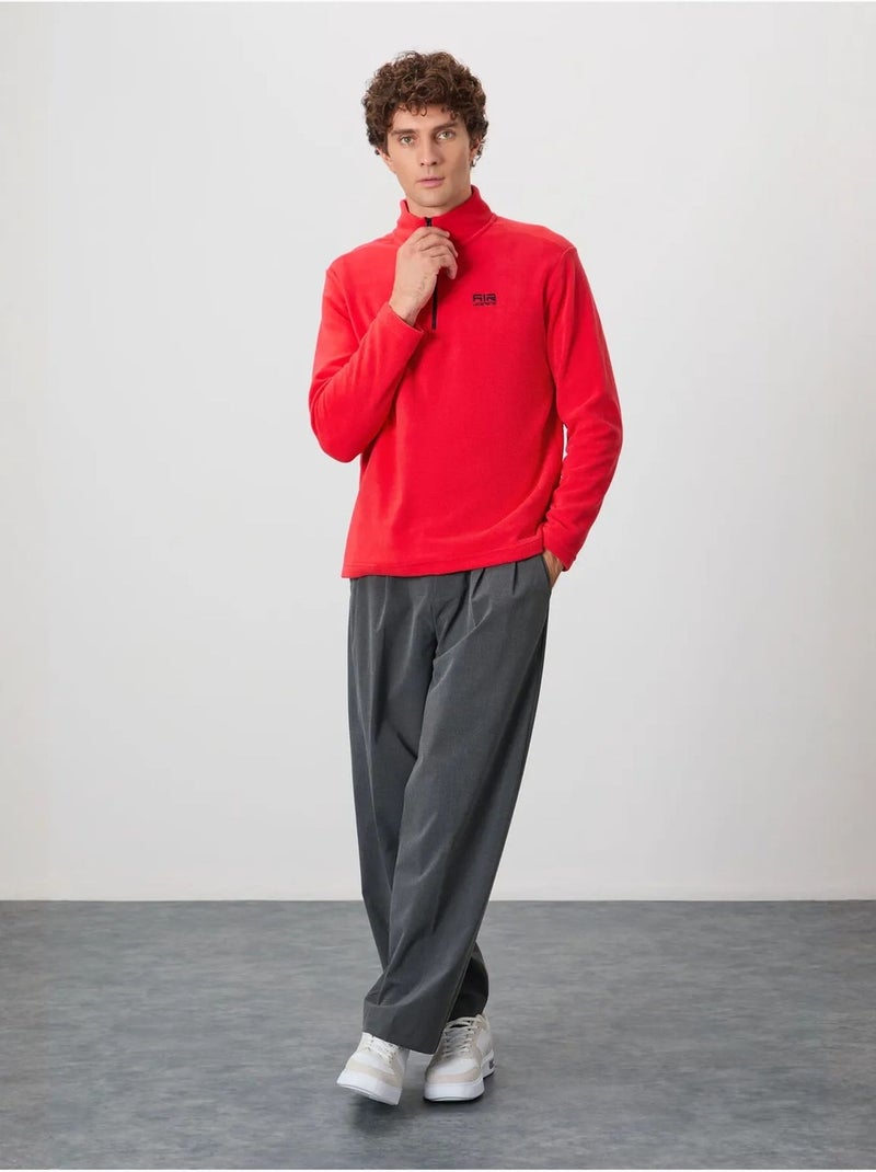 Sweat-shirt homme en maille peluche, demi-zip tommy Rouge - Kiabi