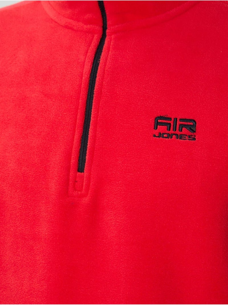 Sweat-shirt homme en maille peluche, demi-zip tommy Rouge - Kiabi