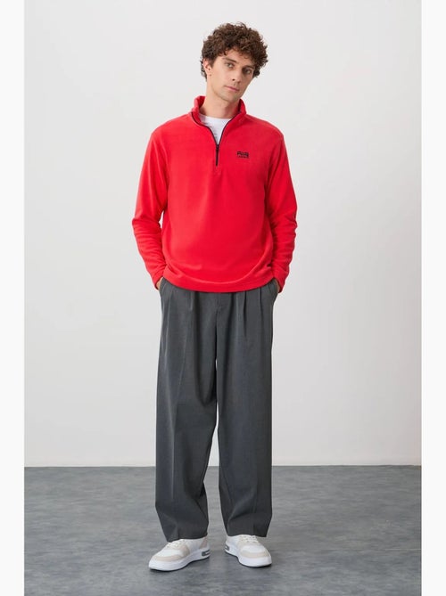 Sweat-shirt homme en maille peluche, demi-zip tommy - Kiabi