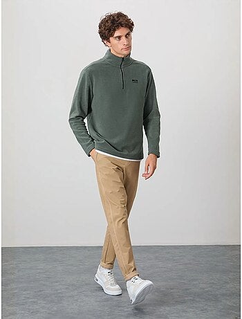 Sweat-shirt homme en maille peluche, demi-zip tommy