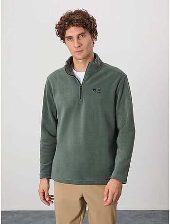 Sweat-shirt homme en maille peluche, demi-zip tommy