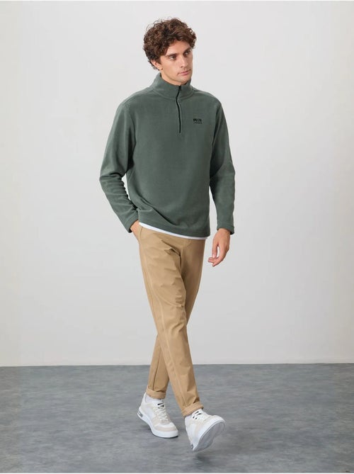 Sweat-shirt homme en maille peluche, demi-zip tommy - Kiabi