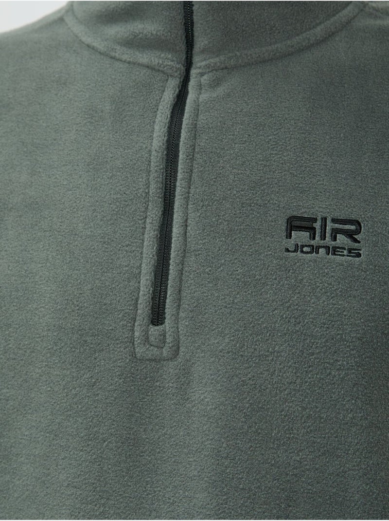 Sweat-shirt homme en maille peluche, demi-zip tommy Vert - Kiabi