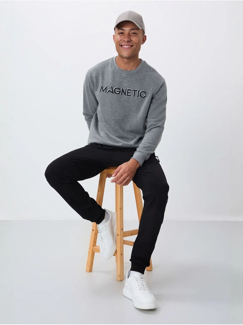 Sweat-shirt homme imprimé à col rond tommy Gris moyen - Kiabi