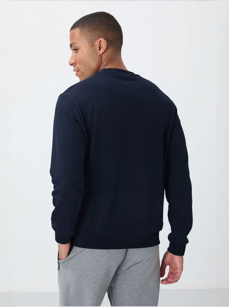 Sweat-shirt homme uni à col rond tommy Bleu marine - Kiabi
