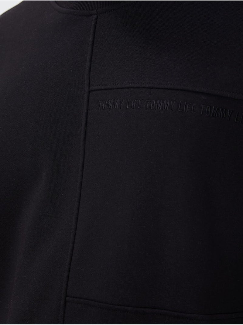 Sweat-shirt homme uni à col rond tommy Noir - Kiabi