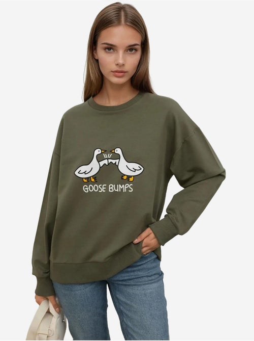 Sweat-shirt imprimé à col ras du cou et coupe décontractée - Kiabi Sweat-shirt imprimé à col ras du cou et coupe décontractée - Kiabi