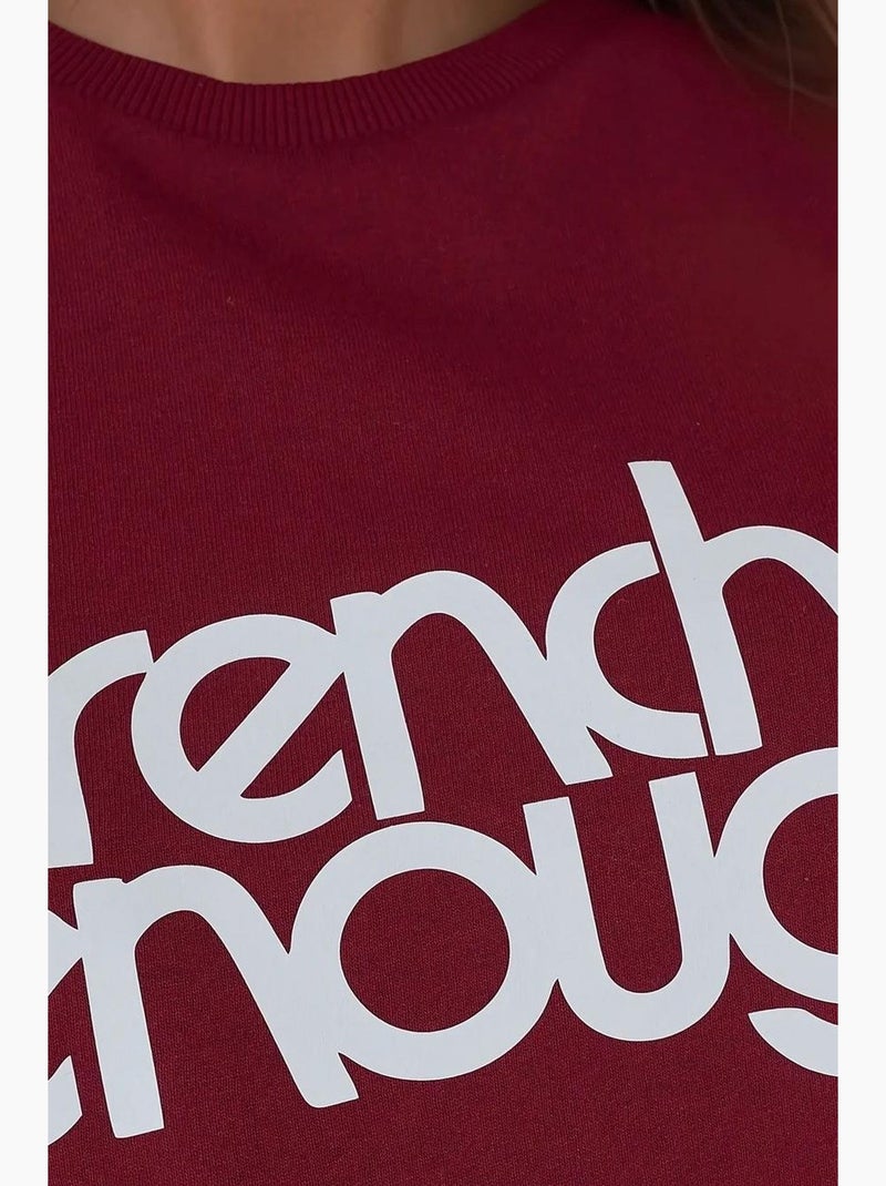 Sweat-shirt imprimé à col ras du cou et manches longues hiccup Rouge foncé - Kiabi
