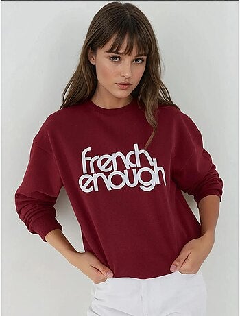 Sweat-shirt imprimé à col ras du cou et manches longues