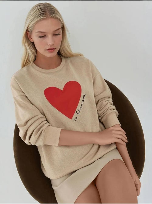 Sweat-shirt imprimé à col rond - Kiabi