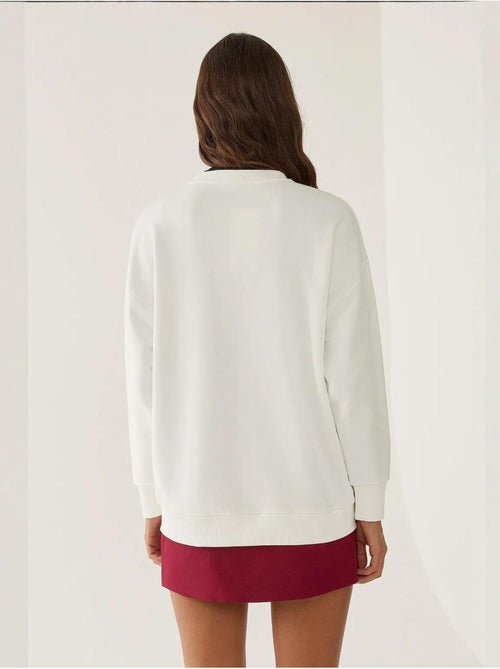 Sweat-shirt imprimé à col rond et coupe décontractée - Kiabi