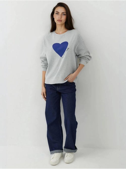 Sweat-shirt imprimé à col rond - Kiabi
