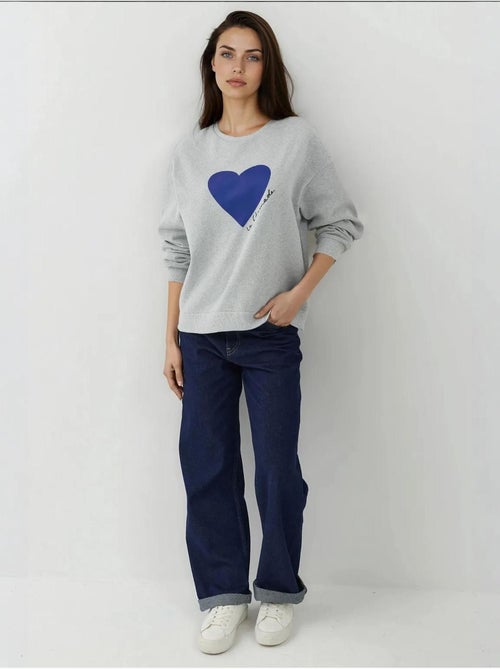 Sweat-shirt imprimé à col rond - Kiabi