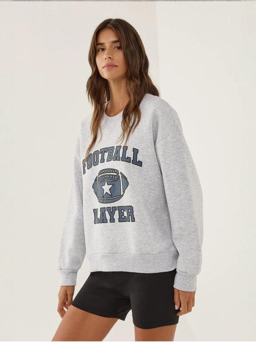 Sweat-shirt imprimé à col rond - Kiabi Sweat-shirt imprimé à col rond - Kiabi