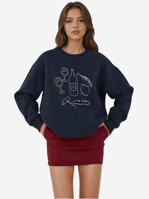 Sweat-shirt imprimé à col rond hiccup - Kiabi