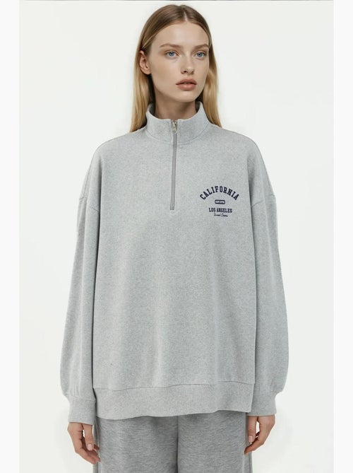 Sweat-shirt imprimé à col zippé et coupe décontractée hiccup - Kiabi Sweat-shirt imprimé à col zippé et coupe décontractée hiccup - Kiabi