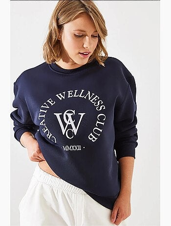 Sweat-shirt imprimé brossé à trois fils mbhs lucci