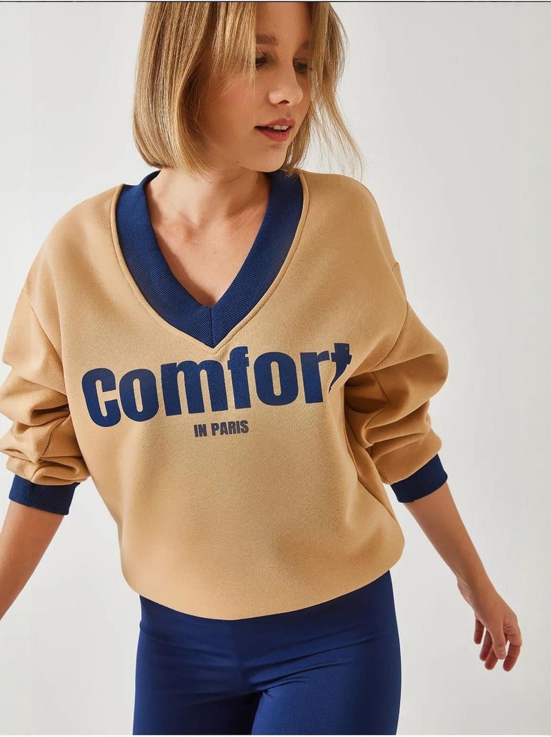 Sweat-shirt imprimé confort bianco lucci Camel - Kiabi
