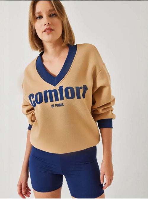 Sweat-shirt imprimé confort bianco lucci - Kiabi Sweat-shirt imprimé confort bianco lucci - Kiabi