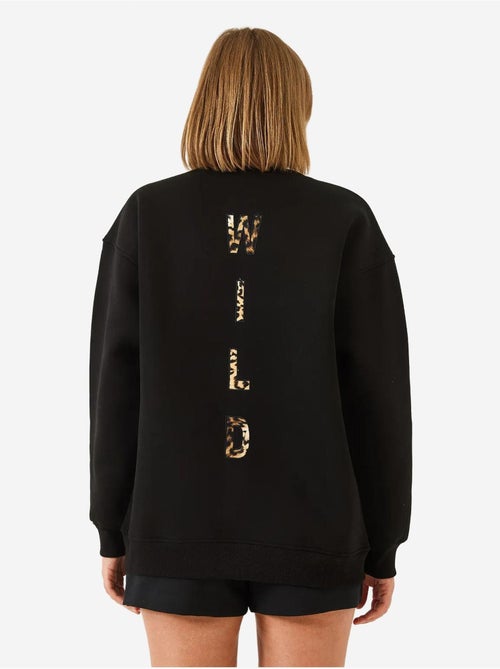 Sweat-shirt imprimé léopard à triple fil brossé et fermeture éclair sur le devant de bianco lucci - Kiabi Sweat-shirt imprimé léopard à triple fil brossé et fermeture éclair sur le devant de bianco lucci - Kiabi