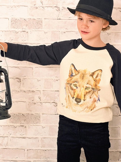 Sweat-Shirt    Imprimé Loup  THE WOLF - La Faute à Voltaire - Kiabi