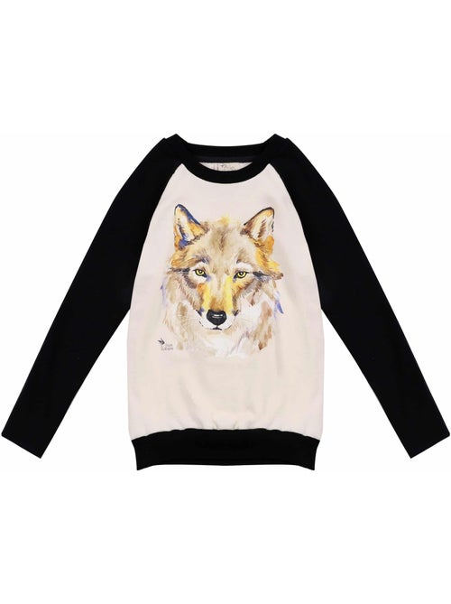 Sweat-Shirt    Imprimé Loup  THE WOLF - La Faute à Voltaire - Kiabi