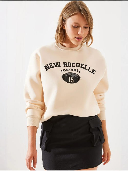 Sweat-shirt imprimé rochelle en polaire triple fil mbhs lucci - Kiabi Sweat-shirt imprimé rochelle en polaire triple fil mbhs lucci - Kiabi