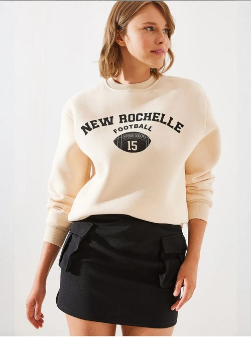 Sweat-shirt imprimé rochelle en polaire triple fil mbhs lucci - Kiabi Sweat-shirt imprimé rochelle en polaire triple fil mbhs lucci - Kiabi