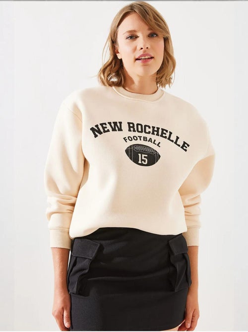 Sweat-shirt imprimé rochelle en polaire triple fil mbhs lucci - Kiabi Sweat-shirt imprimé rochelle en polaire triple fil mbhs lucci - Kiabi