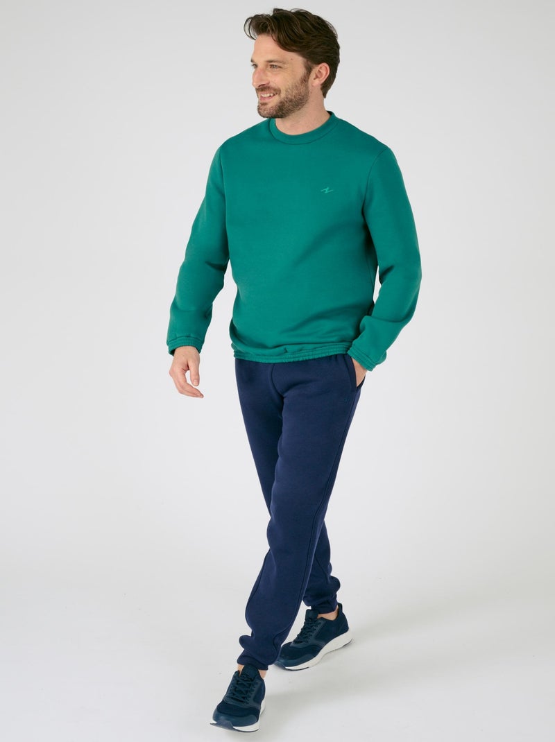 Sweat-shirt intérieur molletonné Thermolactyl - Damart Vert - Kiabi