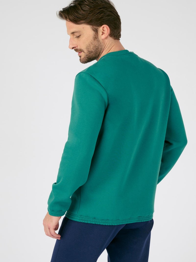 Sweat-shirt intérieur molletonné Thermolactyl - Damart Vert - Kiabi