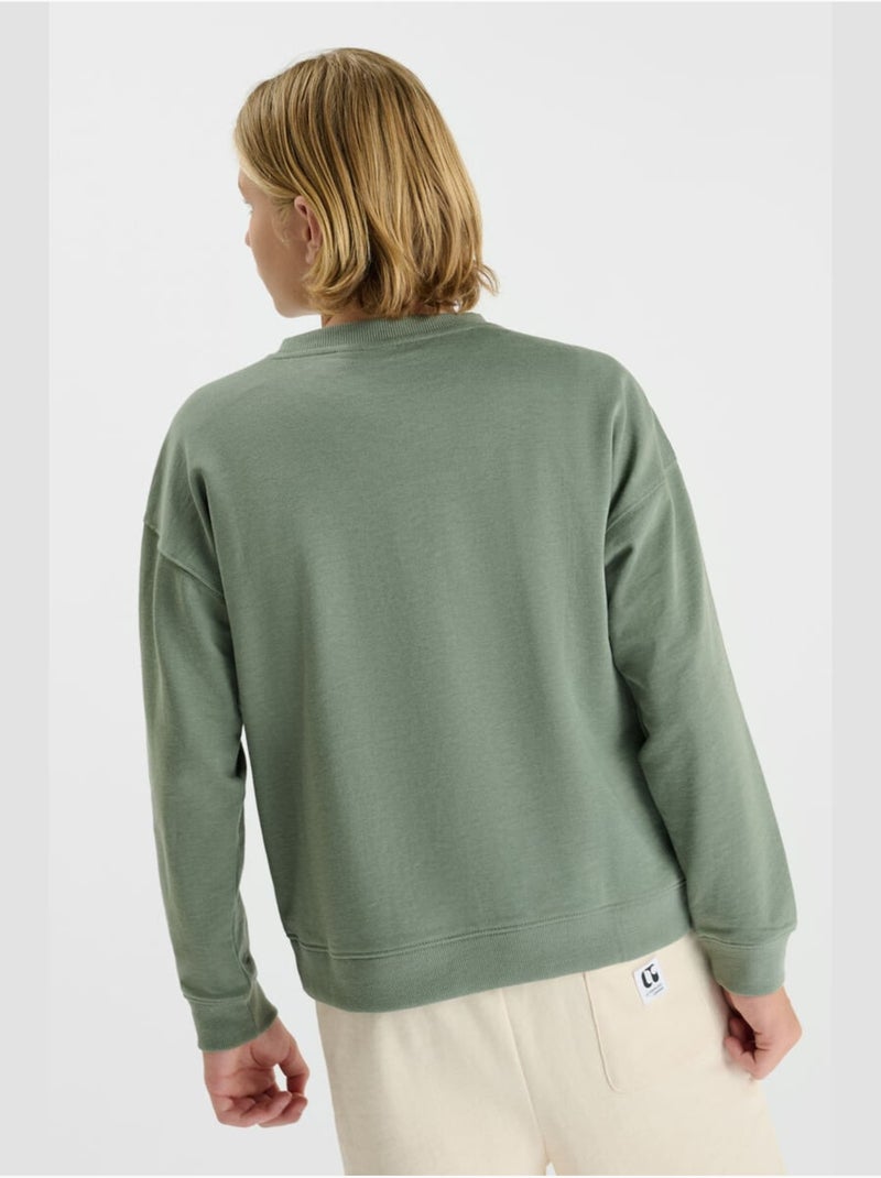 Sweat-Shirt JAYOBO 'Le Temps Des Cerises' Kaki - Kiabi