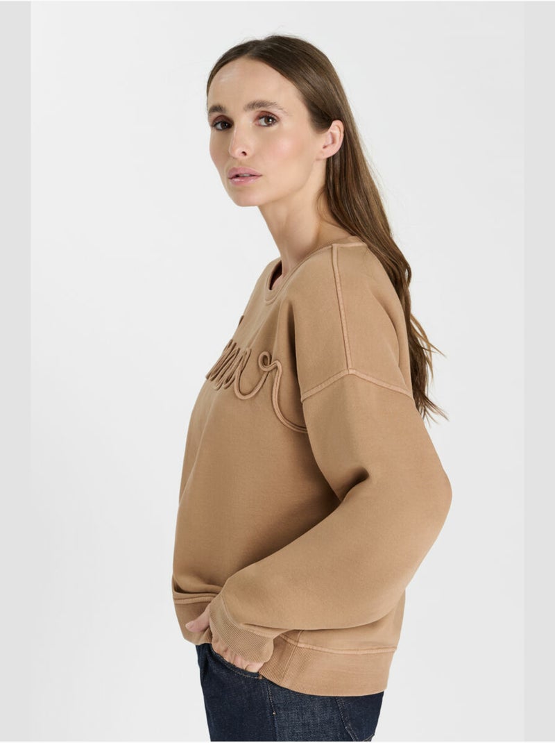 Sweat-shirt lacet 'le temps des cerises' Beige - Kiabi