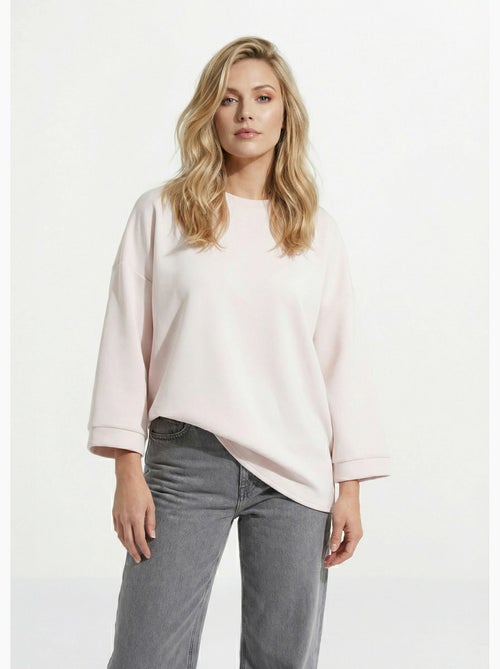 Sweat shirt large col rond, manches 3/4 - AFIBEL - Kiabi