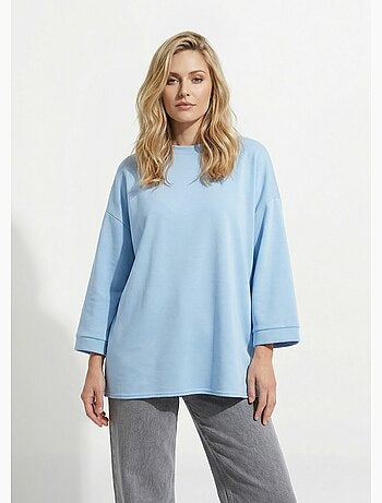 Sweat shirt large col rond, manches 3/4 - AFIBEL