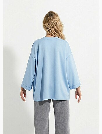 Sweat shirt large col rond, manches 3/4 - AFIBEL