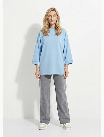 Sweat shirt large col rond, manches 3/4 - AFIBEL