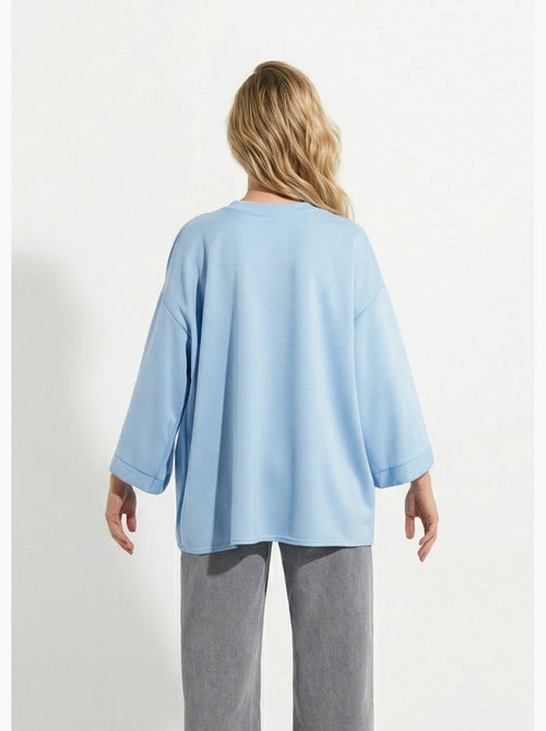 Sweat shirt large col rond, manches 3/4 - AFIBEL - Kiabi