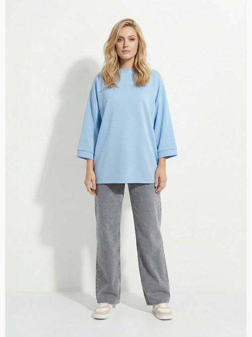 Sweat shirt large col rond, manches 3/4 - AFIBEL - Kiabi