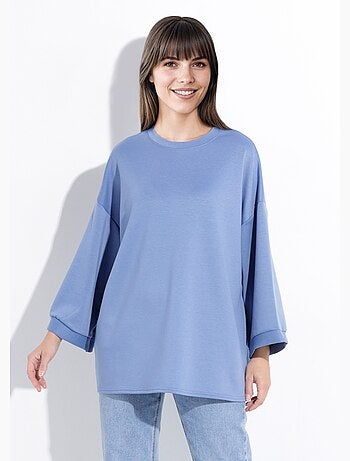 Sweat shirt large col rond, manches 3/4 - AFIBEL