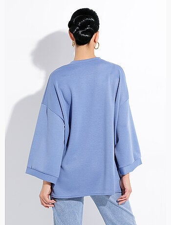 Sweat shirt large col rond, manches 3/4 - AFIBEL