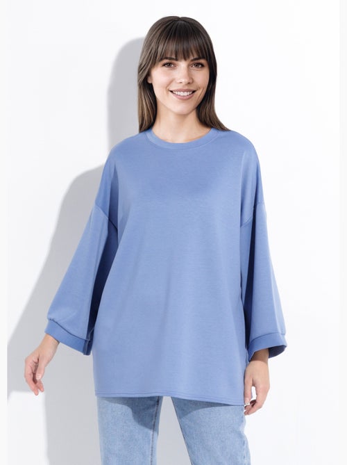 Sweat shirt large col rond, manches 3/4 - AFIBEL - Kiabi