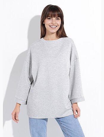 Sweat shirt large col rond, manches 3/4 - AFIBEL