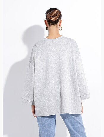 Sweat shirt large col rond, manches 3/4 - AFIBEL