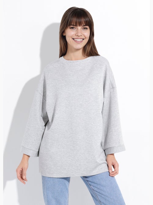 Sweat shirt large col rond, manches 3/4 - AFIBEL - Kiabi